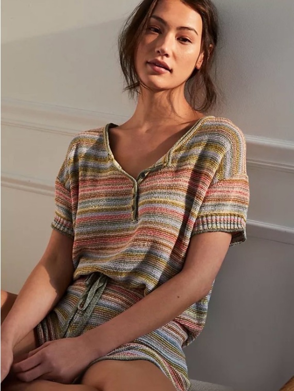 DAILY PRACTICE Anthropologie Multicolor Striped Knit Top Size S - Picture 2 of 10